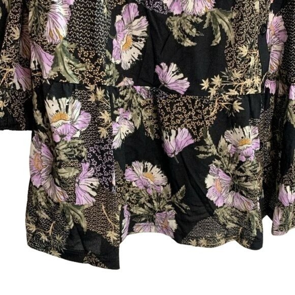 Style & Co - BOHO Tunic Floral Top - Purple Black - 0X - Picture 6 of 9
